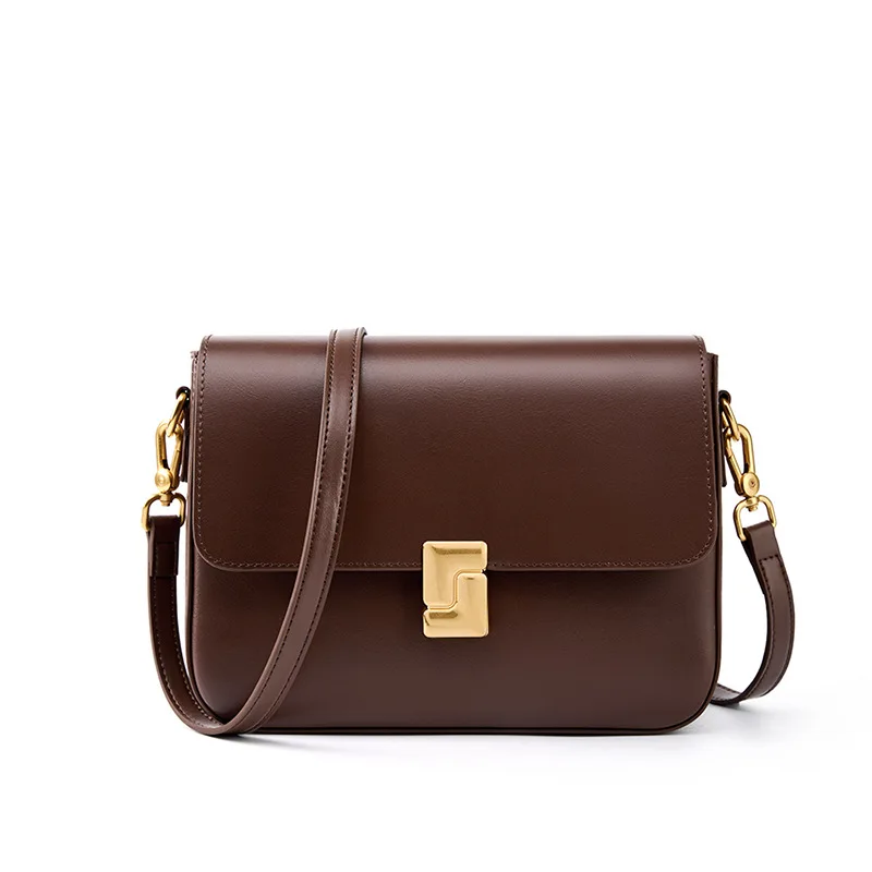 Bolso cuadrado pequeño de cuero genuino para mujer, bolso cruzado, bolso de hombro de piel de vaca de alta calidad, bolso de viaje para mujer