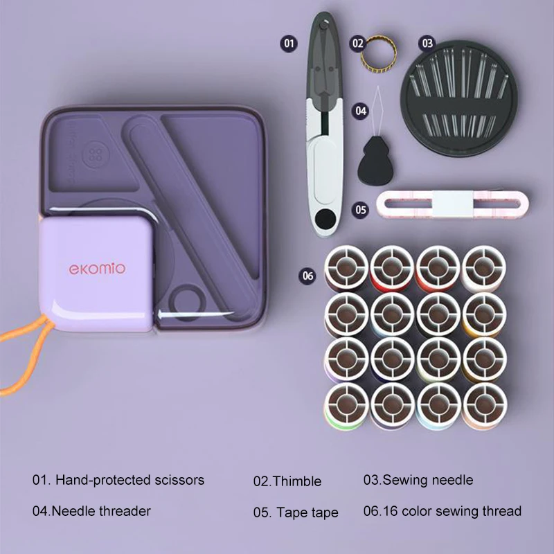 Sewing Box Set Portable and Multifunctional Hand Sewing Storage Box Mini Travel Household Set Kit
