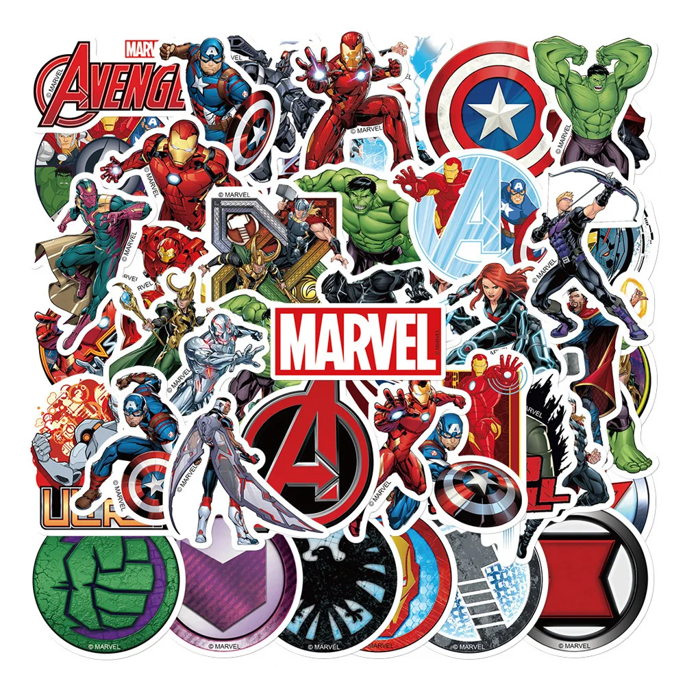 

10/30/52pcs Disney The Avengers Stickers Cool Super Hero Poster Sticker for Skateboard Diary Luggage Stationery Kids Decals Toy