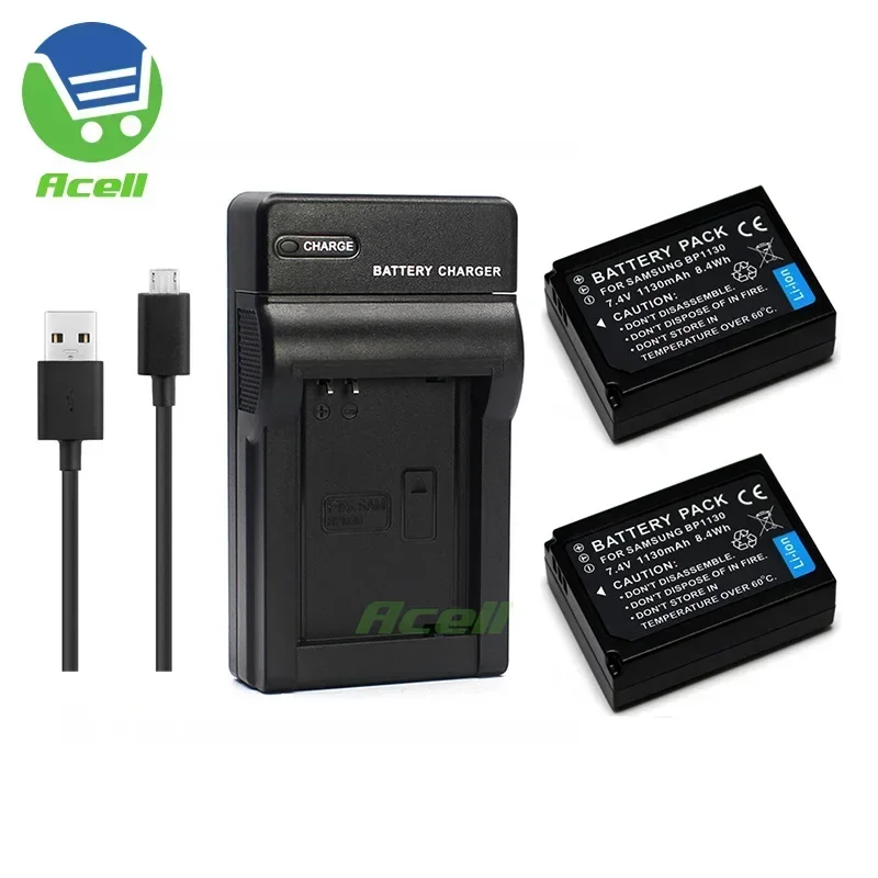 

BP1130 Li-ion Battery or USB Charger for SAMSUNG NX500 NX1000 NX1100 NX2000 NX200 NX210 NX300 NX300M Camera Replace BP1030