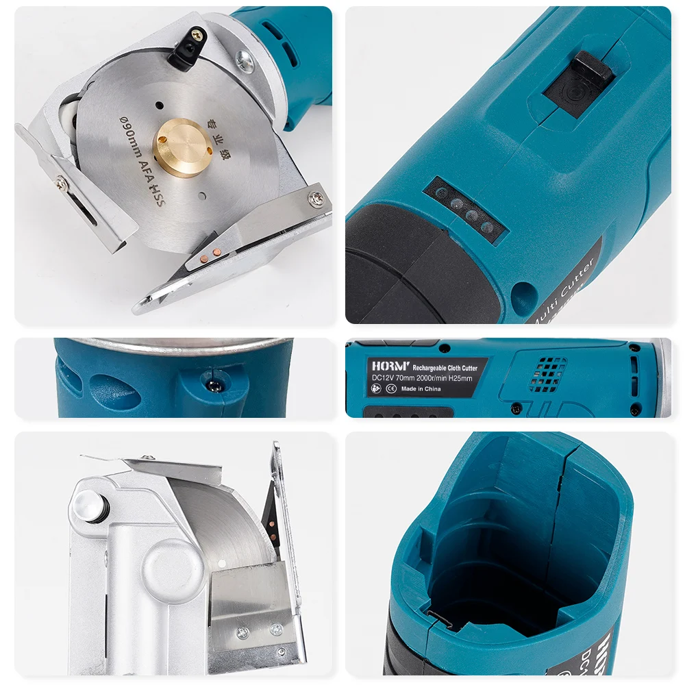 Hormy Electric Round Scissors Rotary Fabric Cutting Cloth Handheld Machine Leather Felt Cutting Power Tool For Bosch Battery 5