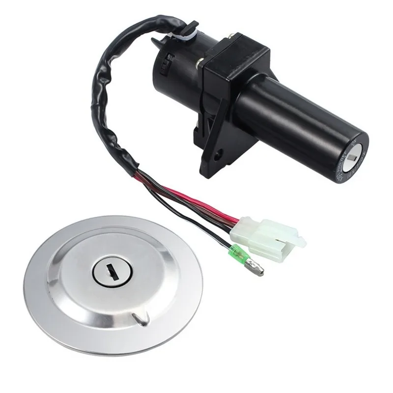Motorcycle Fuel Gas Key Lock Kit Ignition Switch Lock Fuel Gas Cap Key Set Ignition start switch 4 Wire For Yamaha YBR 125