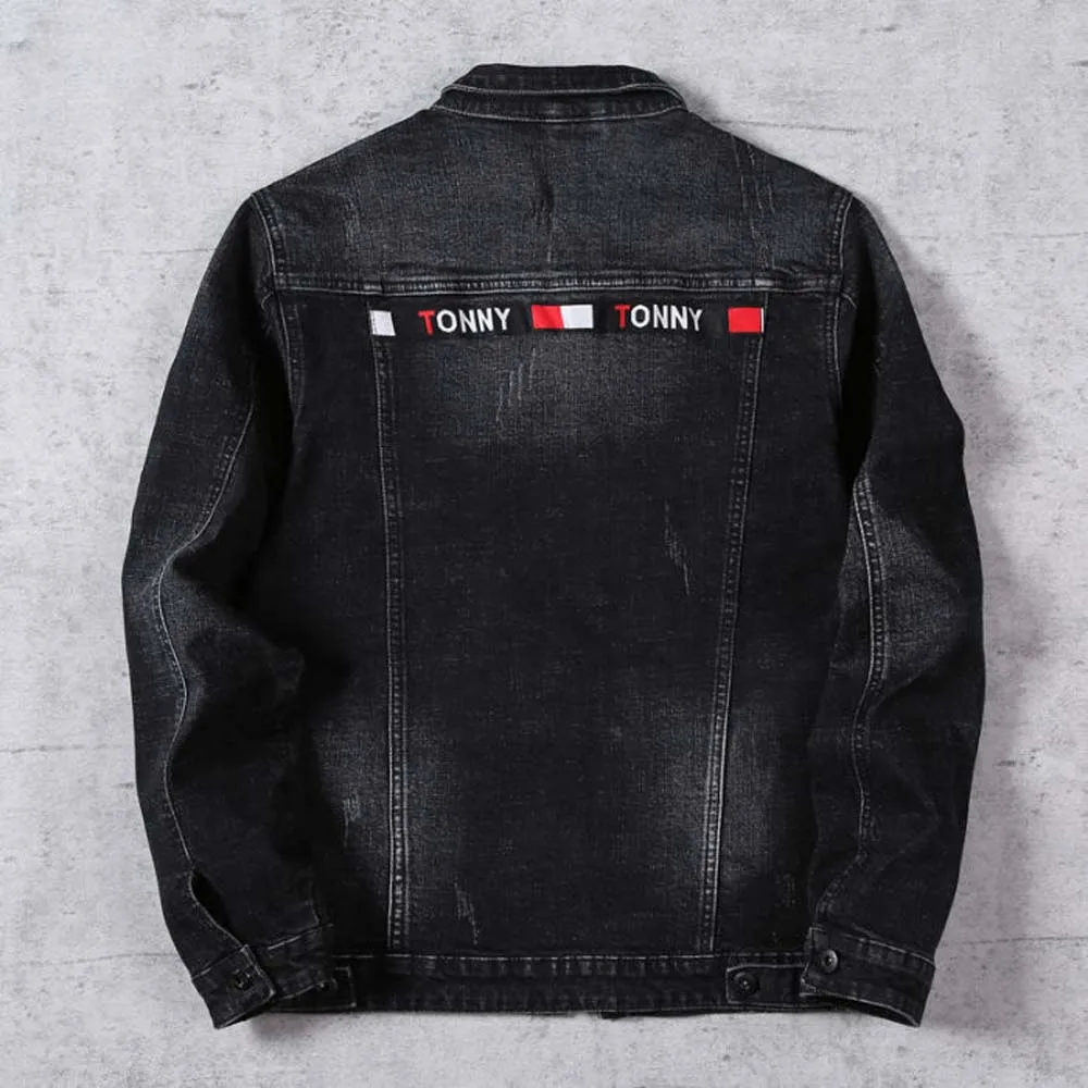 

Spring Autumn 2022 Fashion Casual Denim Jacket Male Korean Slim Men's Jacket Plus Size Clothes Stretch Denim Jacket