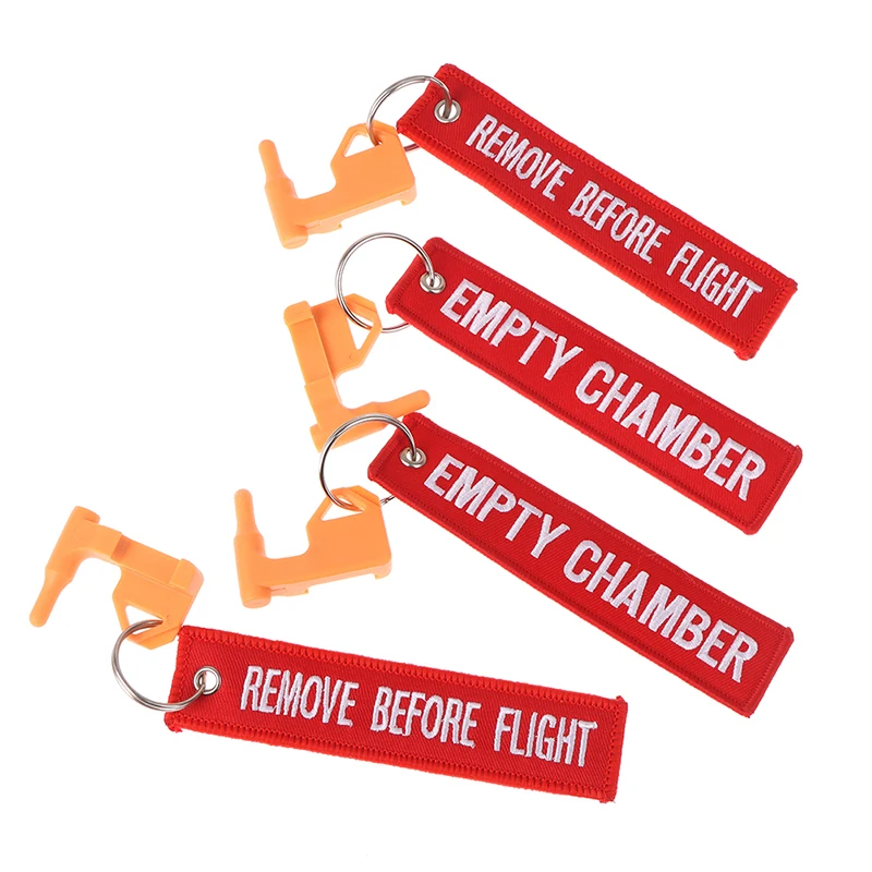 Tactical Safety Flag Tactical Safety Flag Signage EMPTY CHAMBER/ REMOVE BEFORE FIGHT Plastic Ensign Hunting Accessories Pennon Banner 2pcs 13*3cm
