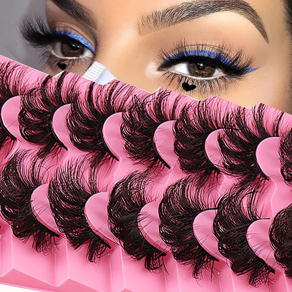 

7 Pairs Lashes Mink Fluffy Eyelashes Long Lasting Wispy Natural Lashes Dramatic Volume lashes Extension Thick Long