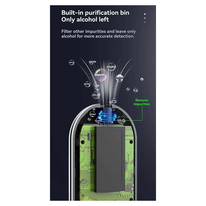 Compact Highly Accurate Sensitive Alcohol Rechargeable Long-Lasting Breathalyzer G1 Multi-Language Tester