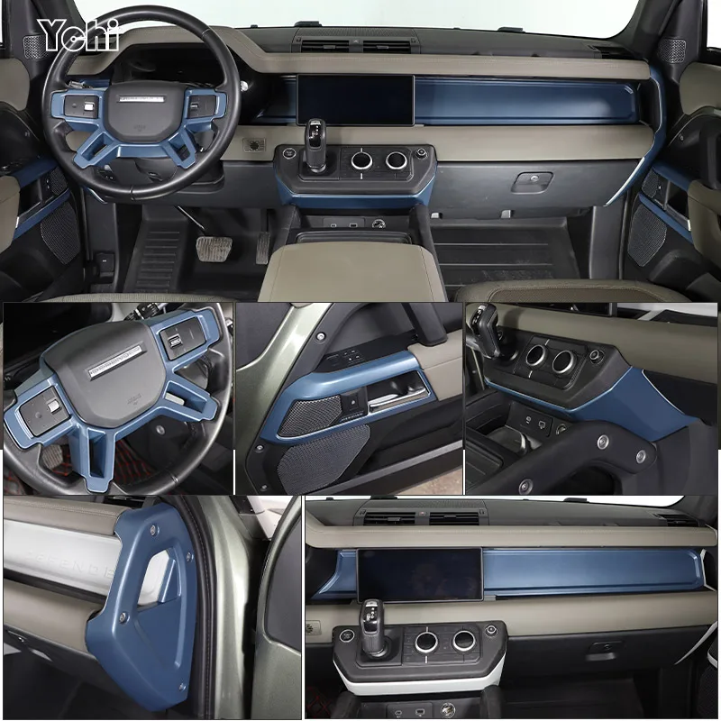 

ABS Blue For Land Rover Defender 110 2020-2023 Car Interior Modification Protection Cover Decorative Patch Car Accessories