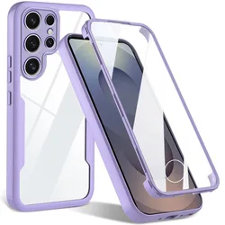 360 - Degree Shockproof Clear Phone Case with Full Protection for Galaxy A56 (Purple)