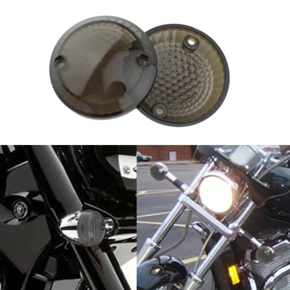 

2Pcs Motorcycle Turn Indicator Signal Light Lens Cover Smoke/Amber For Suzuki Cruisers Intruder 1400 VX800