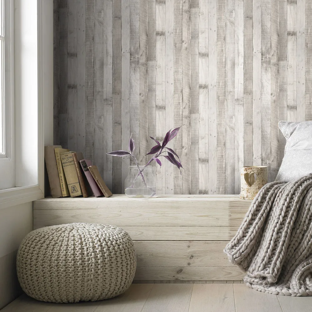 Retro-Faux-Wood-Grain-Peel-And-Stick-Wallpaper-Self-adhesive-Wood-Plank ...