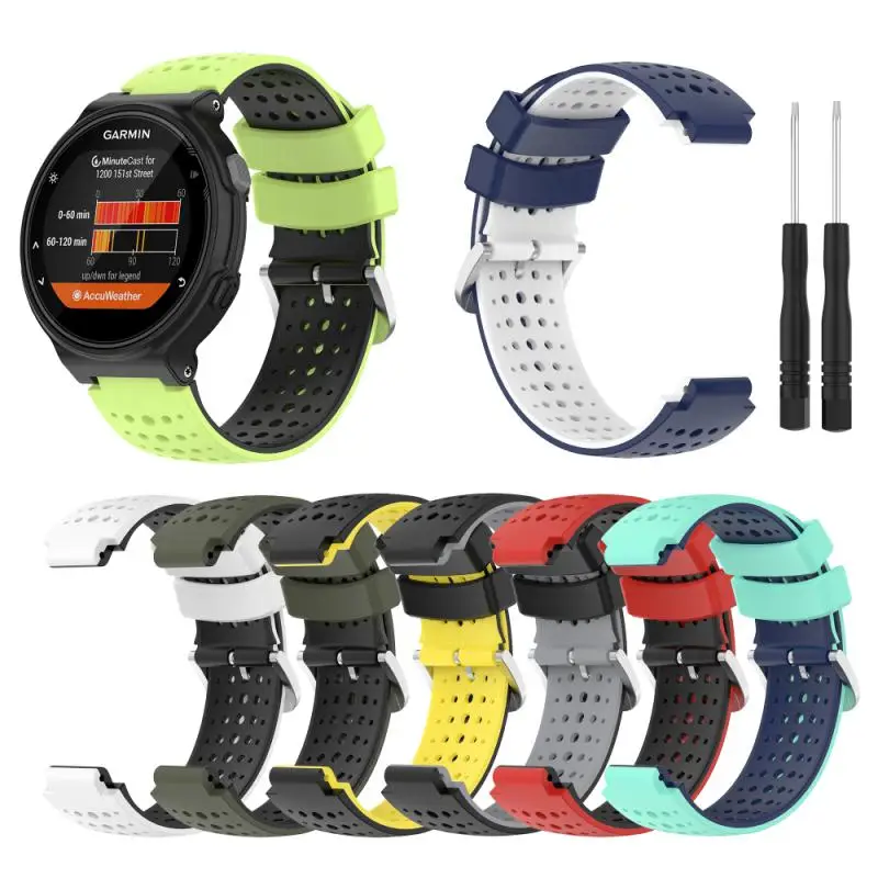 

Ремешок силиконовый для смарт-часов Garmin Forerunner, 22 мм, двухцветный