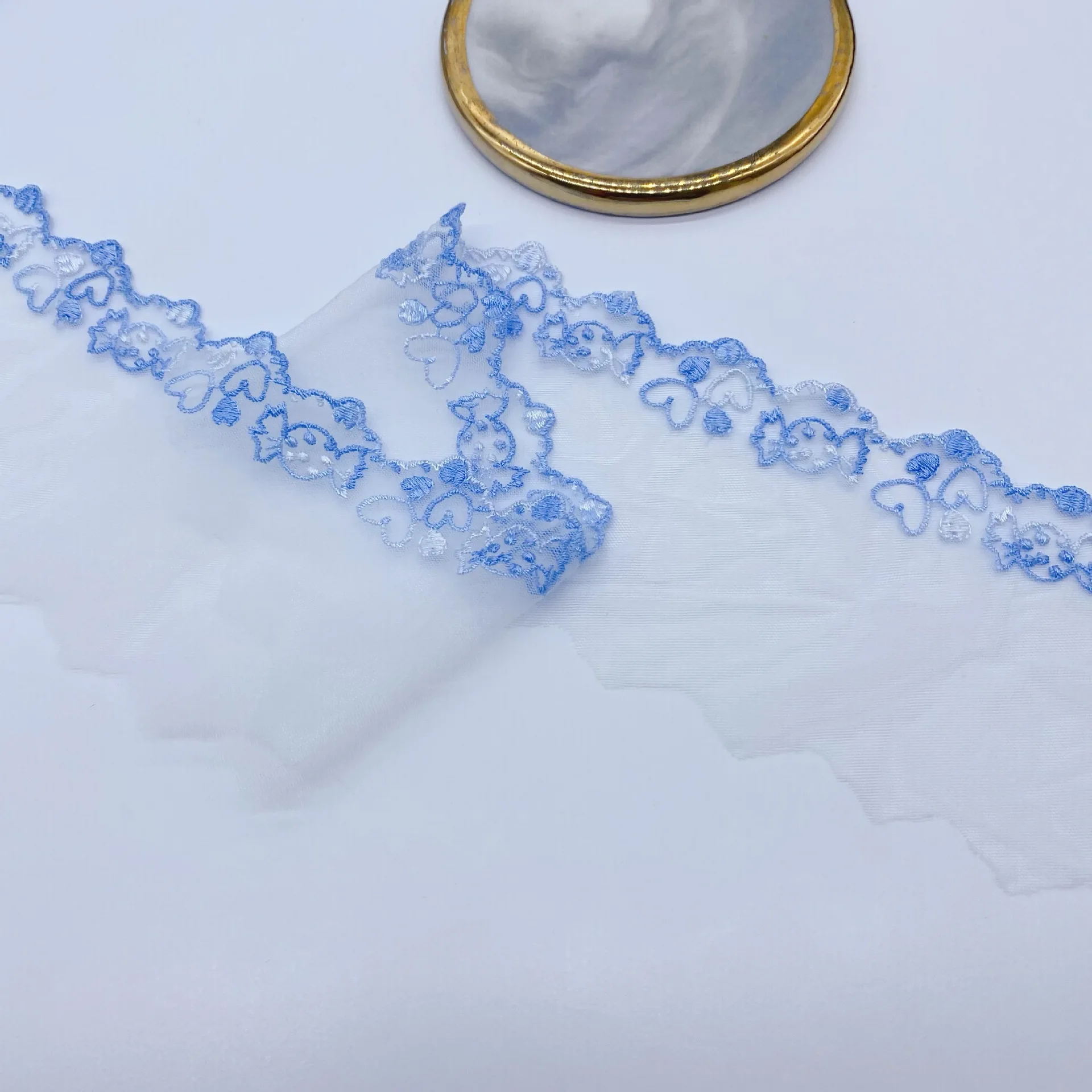 귀여운 캔디 러브 레이스 원단, DIY 드레스 스커트, 웨딩 의류 액세서리, 다채로운 스팟, 6.8cm 메쉬, 3 야드