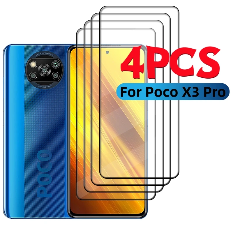 4/3/2/1PCS Full Cover Glass For Poco X3 Pro Glass Xiaomi Poco X3