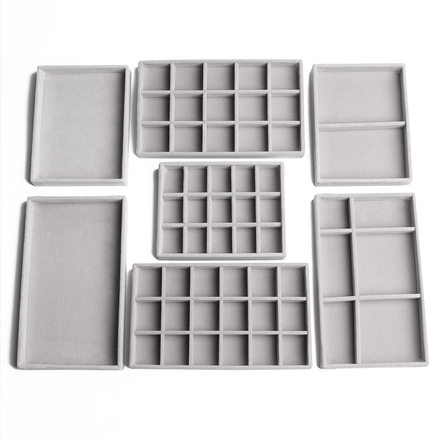 Velvet Jewelry Display Tray Exquisite Jewellery Holder Portable Ring Earrings Necklace Organizer Storage Box Organizator Trays