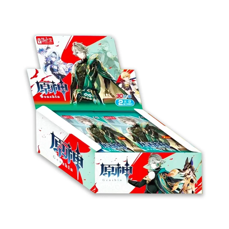 Genshin tarjetas de impacto de Anime TCG Booster Box, paquete de colección de juegos, juguetes de mesa circundantes SSR raros para la familia, regalo para niños