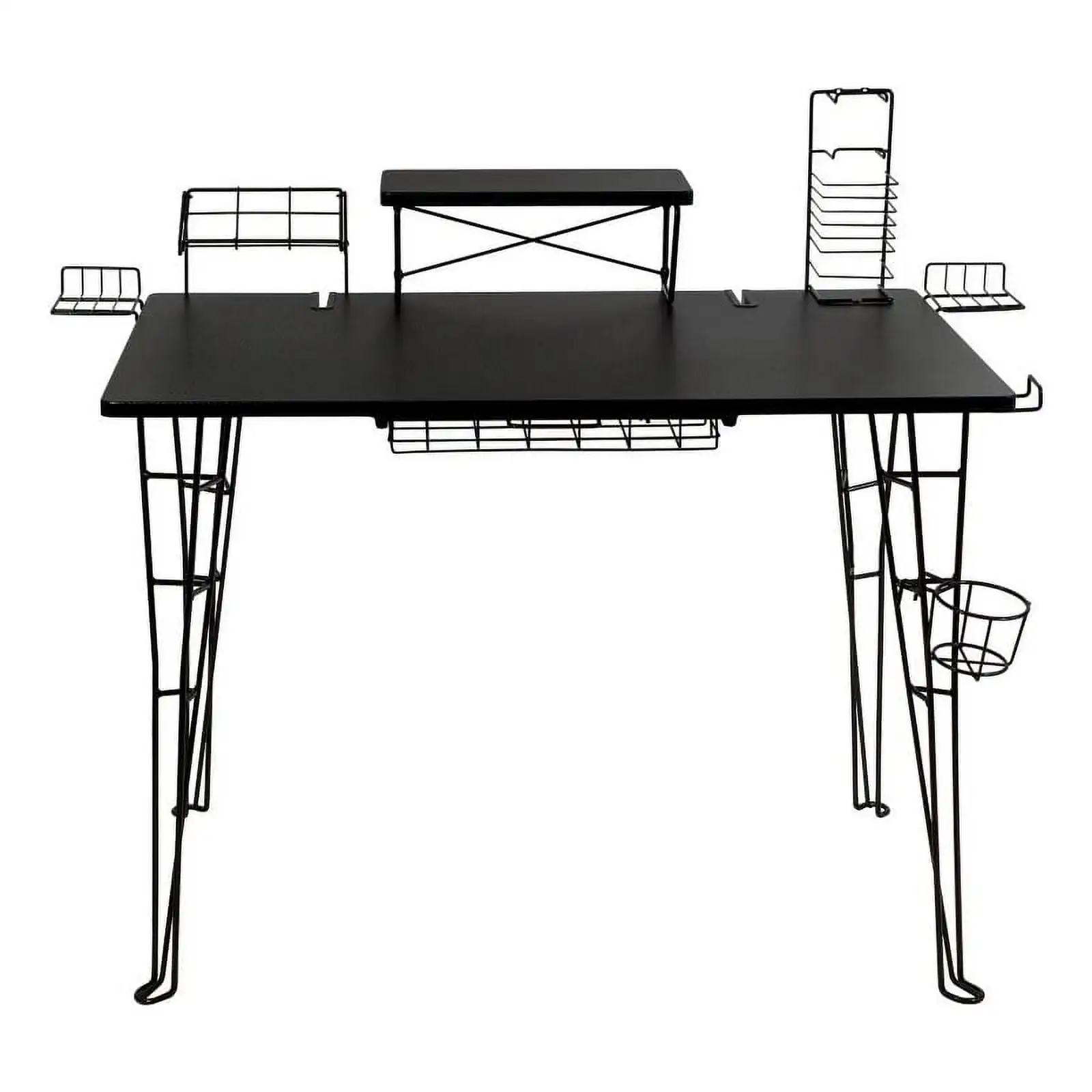 

Atlantic Original Gaming Desk with Monitor Stand, Charging Station and Storage, 29.5" H, Black