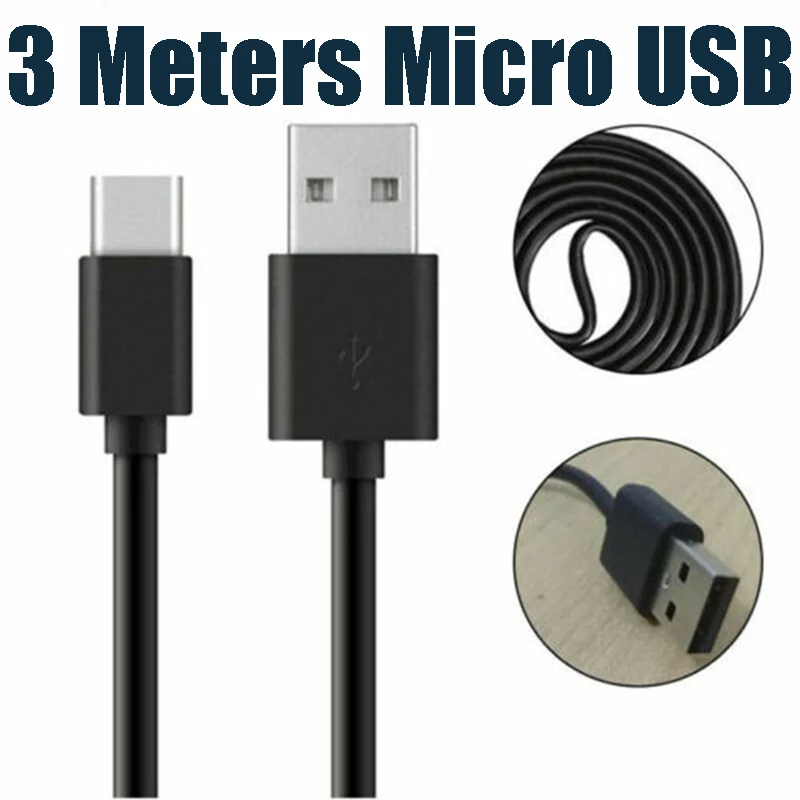 3 meters Micro USB Fast Charging Cable Lead USB-C Rapid Cord Power Sync Charger for Android Smart Phone Samsung Xiaomi | Мобильные