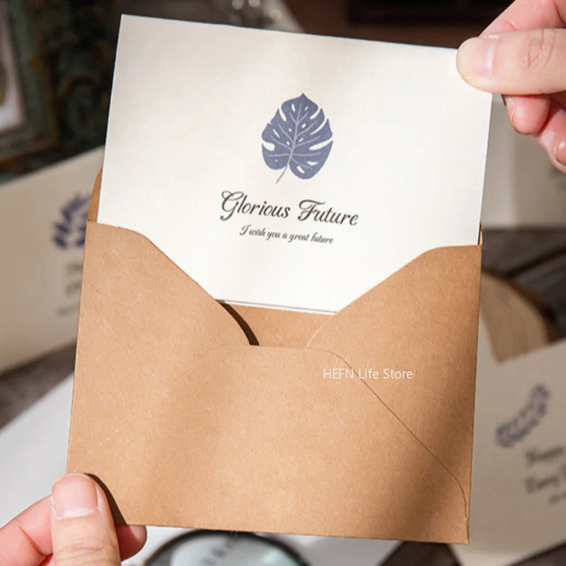 2025 Mother's Day Greeting Card Birthday Gratitude Blessing Card Small Holiday Business Kraft Paper Message Card Envelope