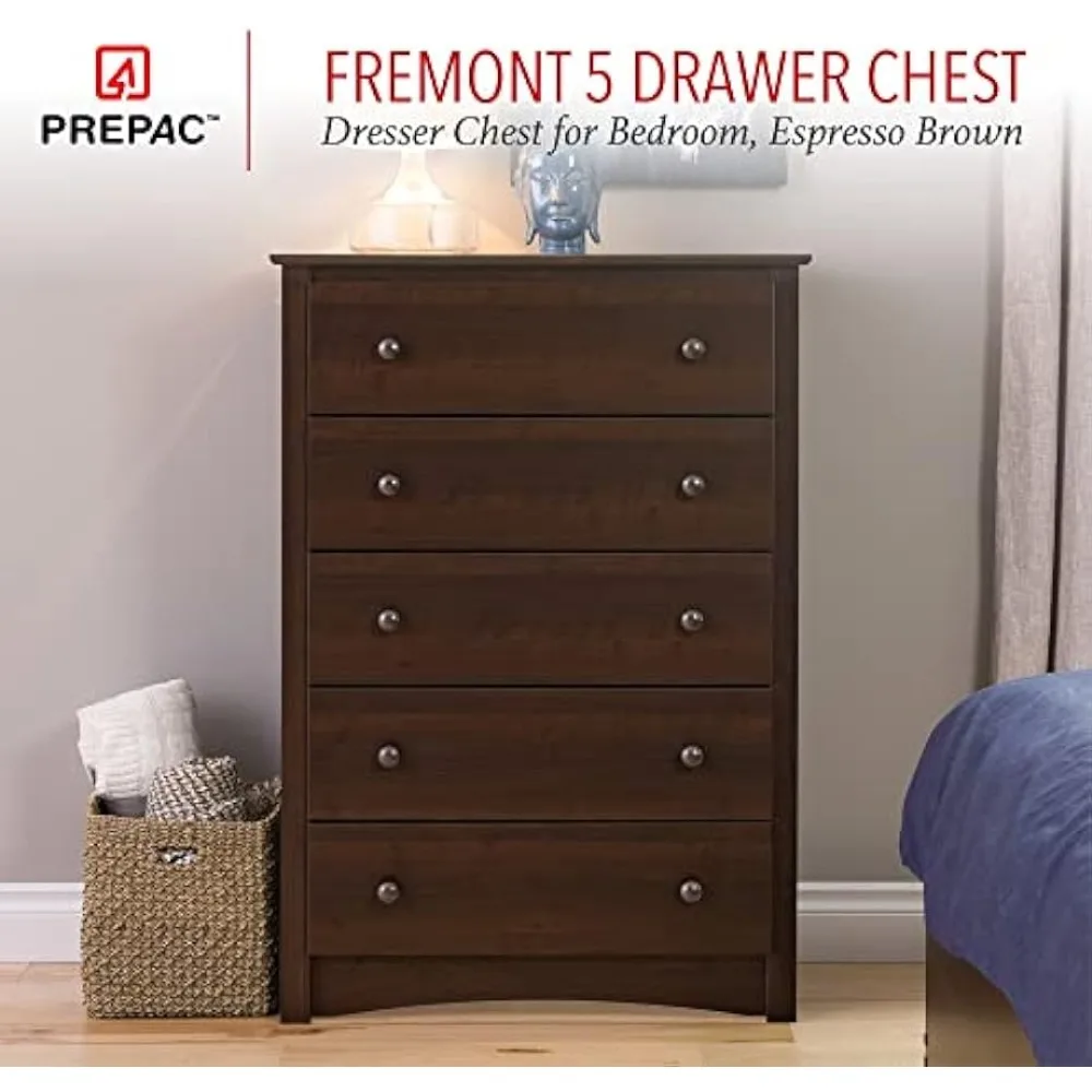 

Drawer Chest for Bedroom - Spacious and Stylish Chest of Drawers 16"D X 31.5"W X 45.25"H Dresser