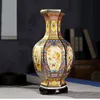 26.5cm/Jingdezhen Ceramic Hexagonal Vase Antique Enamel Porcelain Antique Antique Antique Entrance Vase 1