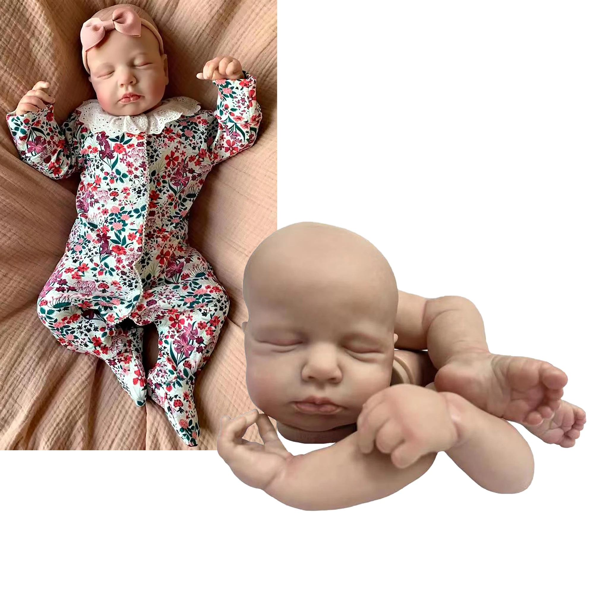 20 Inch Loulou Painted DIY Bebe Reborn Doll Kits Handmade Vinyl Reborn