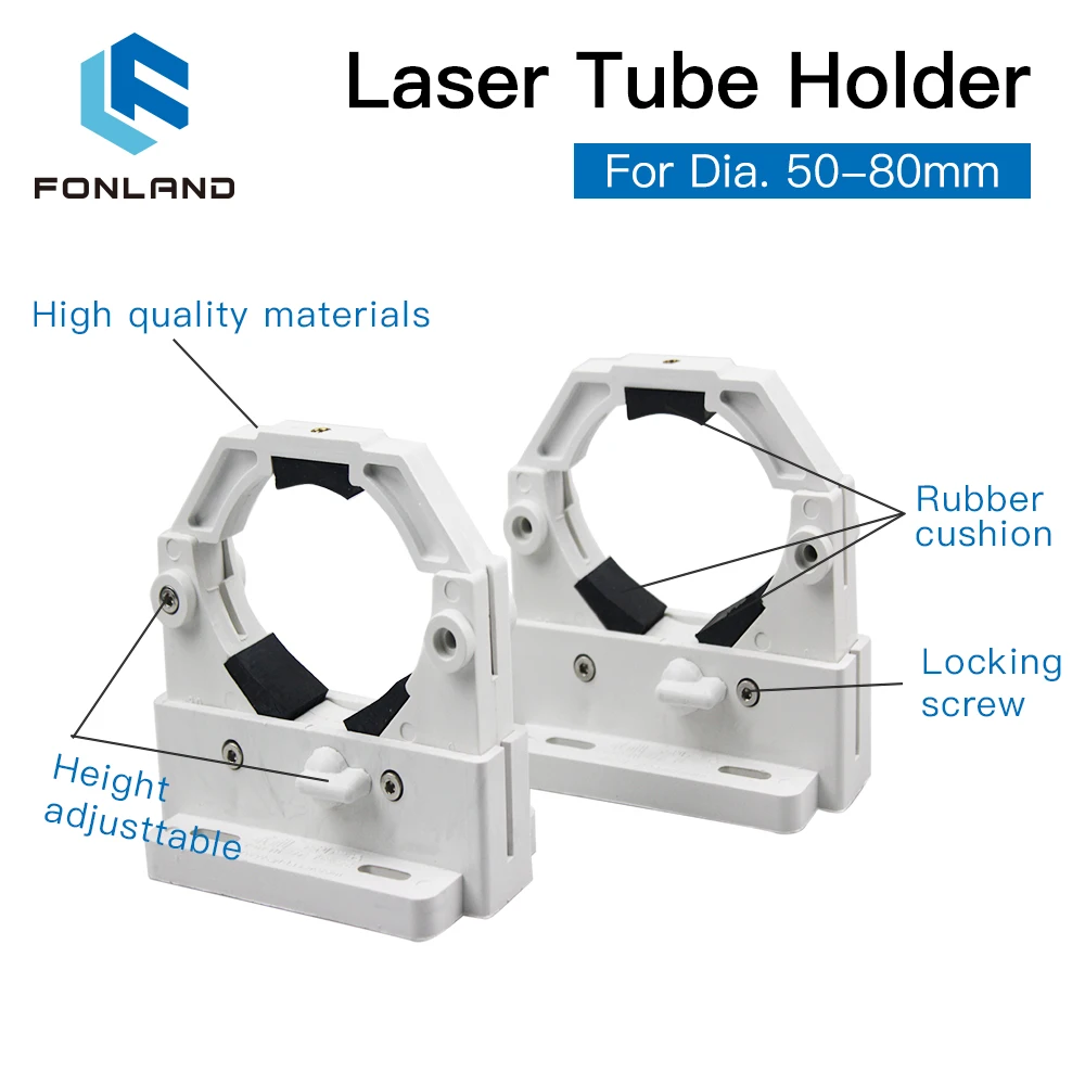 CO2 Laser Tube Holder Support Mount Flexible Plastic 50-80mm For 50-180W Laser Engraving Cutting Machine