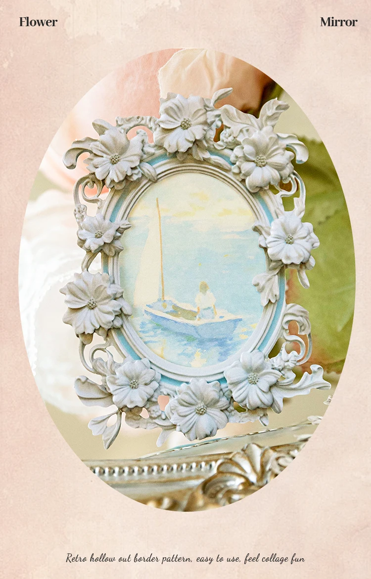 JIANQI 10pcs/pack Cutout Flowers Frame Collage Card Decor Junk Journal DIY Scrapbooking Aesthetic Stationery Craft Paper