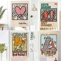 Nordic Cartoon Comic Door Curtain Privacy Partition Doorway Curtains Kitchen Entrance Japanese Noren Linen Hanging Half-curtain 1
