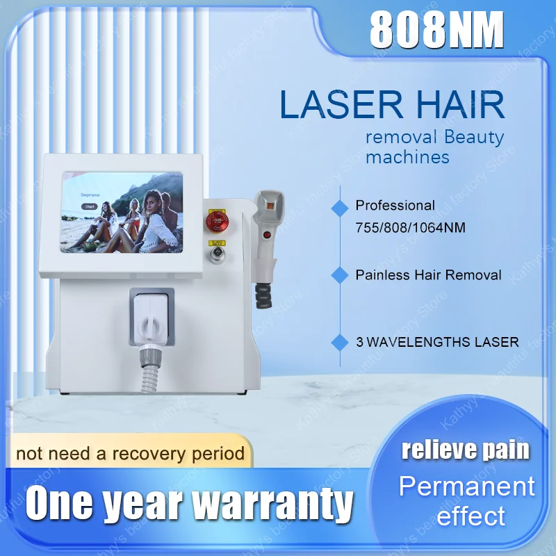 

Diode Laser Hair Removal Machine 3 Wavelength 755nm 808nm 1064nm 2000W Painless Permanent Hair Removal CE