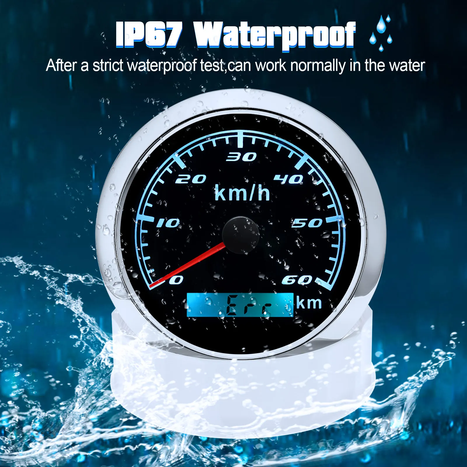 Contagiri Per Barche Universale Da 85 Mm Contagiri Per Barche Contagiri Marino LCD Hourmeter 6000 Giri/min 8000 Giri/min Misuratore Per Auto Tacometro Toerenteller 12 V/24 V
