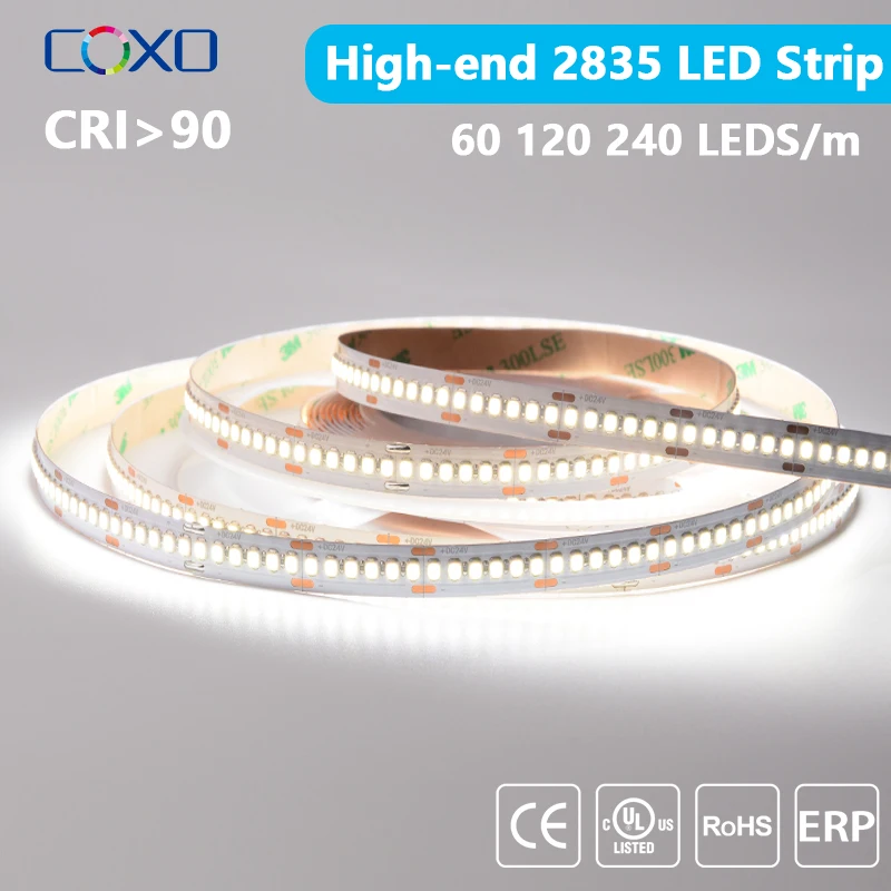 LED Strip Lights, IP20, 16.4ft, Dimmable, 12V, SMD 2835, 120 leds/Meter,  UL, RoHS Listed, LED Lights for Bedroom, Kitchen, Home Decoration