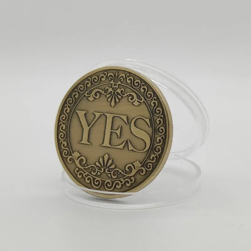 Moneta commemorativa in bronzo Sì o No, 1 pezzo, moneta non circolare, souvenir, oggetto di scena per giochi, moneta sfida, collezione, decorazione, artigianato - immagine 4