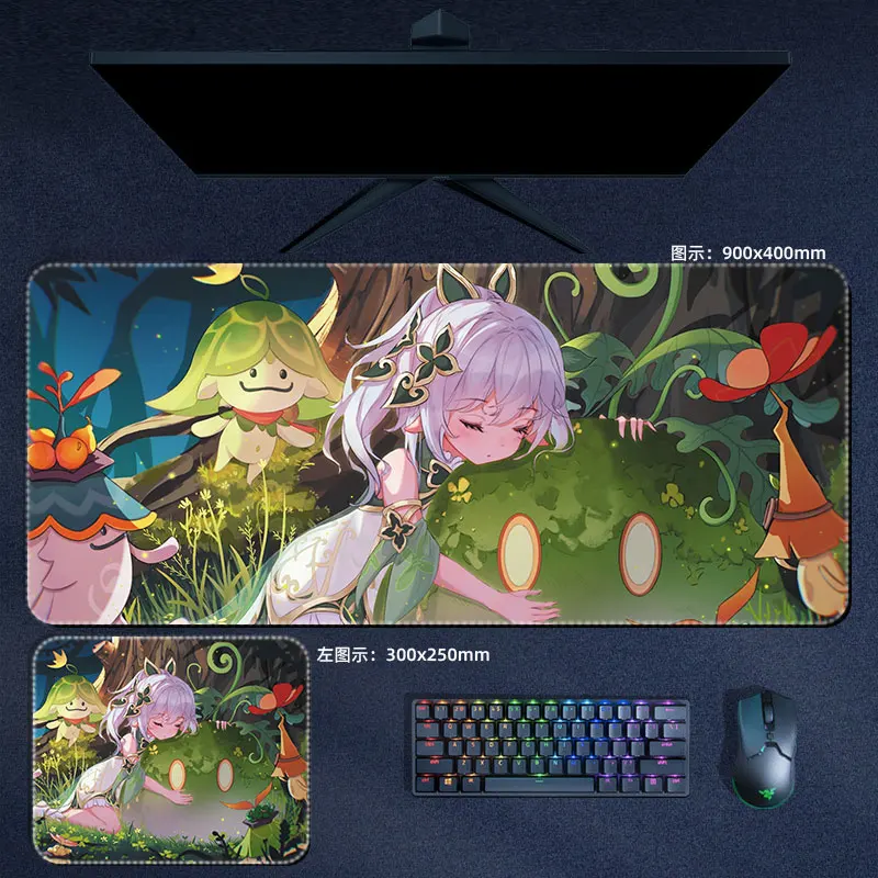 Nahida Genshin Impact Mouse Pad Mousepad Padding Teclado Computer Pad Anime pc Jogos Acessórios Desk Mat Lesser Lord Kusanali - Imagem 6