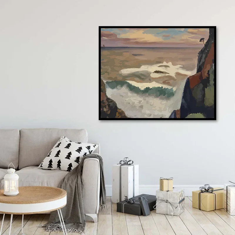 

3127051 Landscape painting hanging painting sofa background wall decoration entry porch oil painting