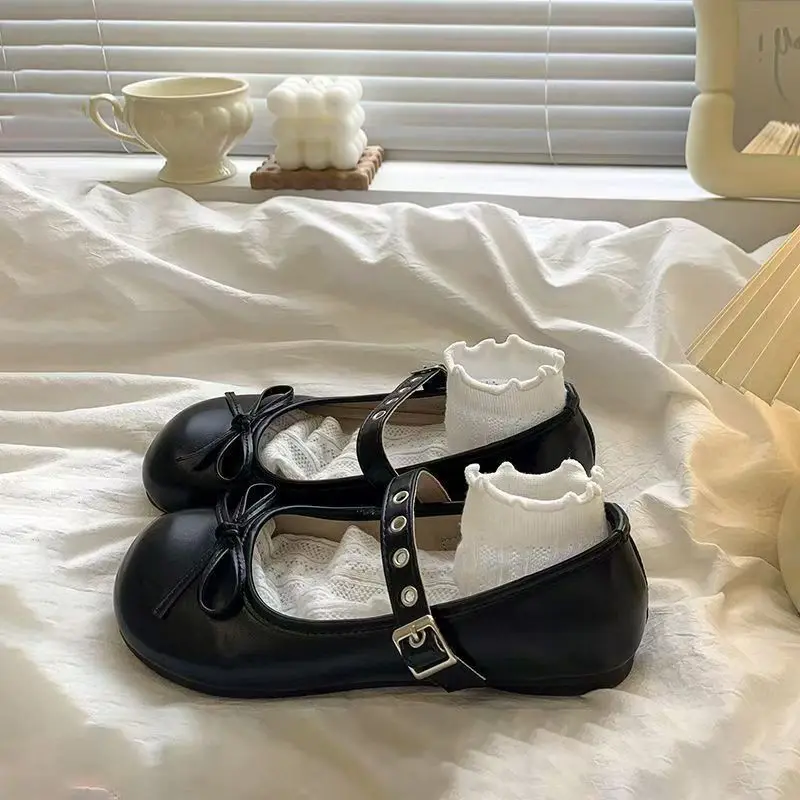 Girls Leather Shoes Autumn Korean Style Soft Anti Slip