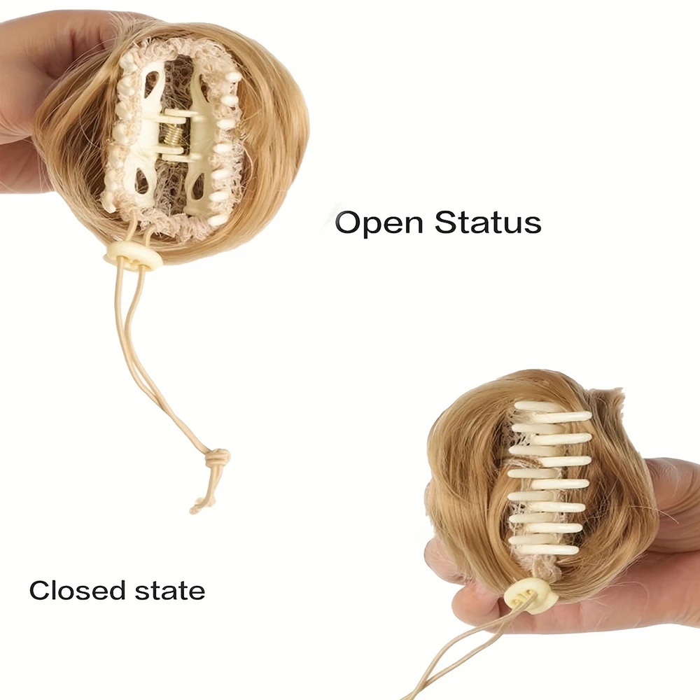 여성용 헤어 번즈, 합성 곱슬머리 시뇽, 옴브레 클로 헤어, 메시 번즈 업두, 클립형 헤어피스