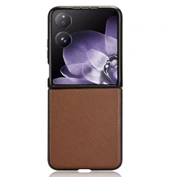 Enhanced Shockproof PU Leather Phone Case - Premium Protective Cover for Xiaomi Mix Flip (Brown)