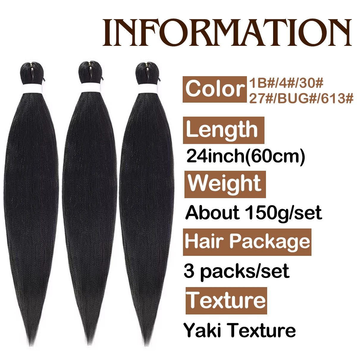 Pre Stretched Braiding hair Soft Yaki Synthetic Crochet Hair Jumbo Easy Braids Extension EZ Hair Bundle 2