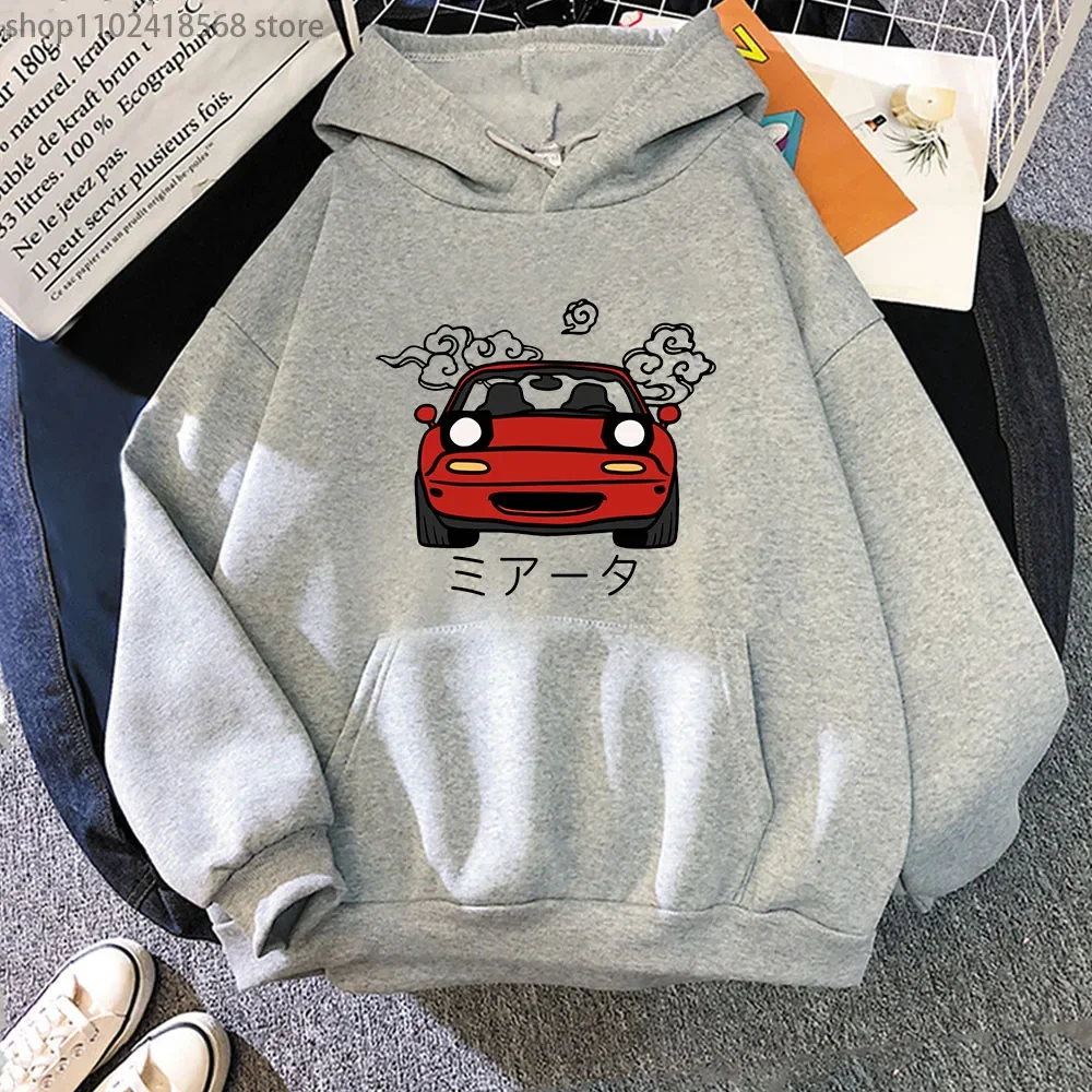 Anime Initial D Hoodie JDM Japanese Automotive Miata MX5 Printed Sweatshirts Women Crewneck Hoody Men Long Sleeve Pullover Tops