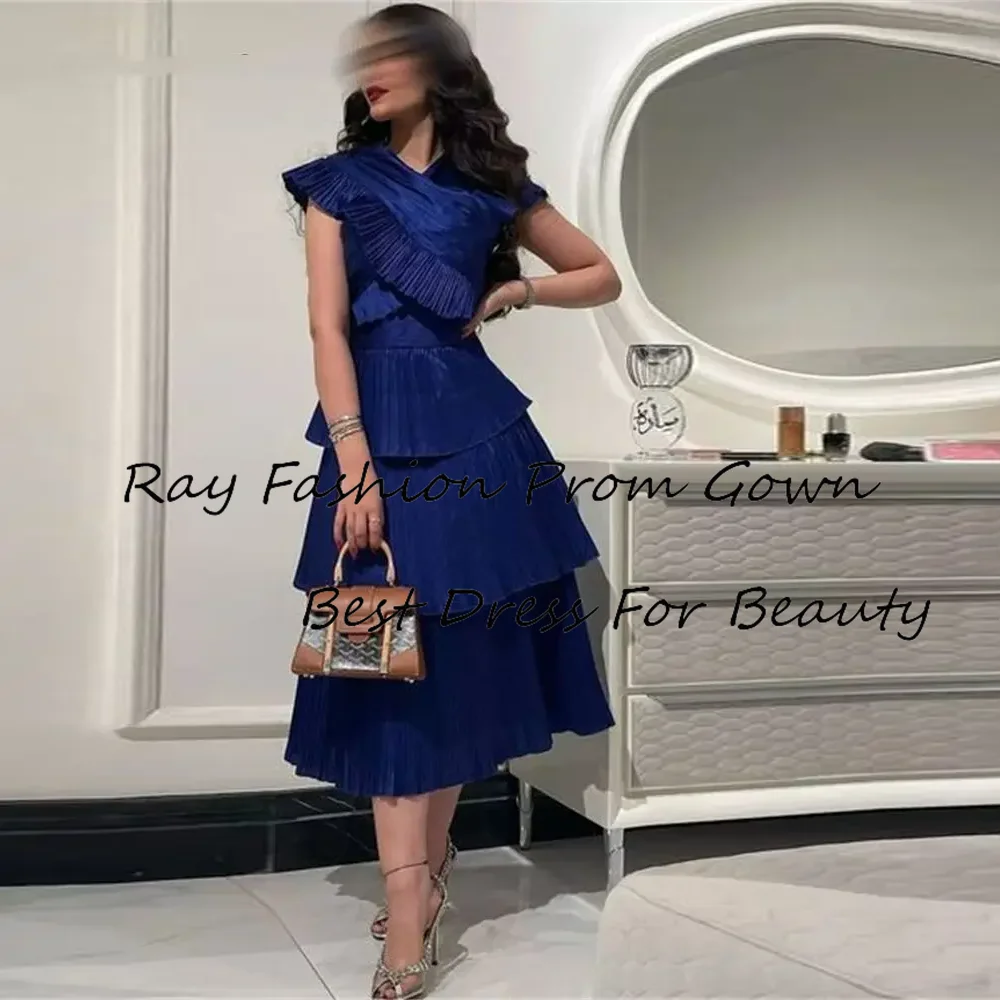 

Ray Fashion Vintage A-Line Prom Dress V-Neck For Saudi Arabia Dubai Robes De Soirée Evening Gowns Formal فستان حفلة موسيقية