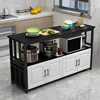 Modern Solid Wood Kitchen Cabinets Home Kitchen Furniture Creative Tableware Storage Cabinet Rack Multi-layer Kitchen Console N 2