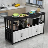 Modern Solid Wood Kitchen Cabinets Home Kitchen Furniture Creative Tableware Storage Cabinet Rack Multi-layer Kitchen Console N 2