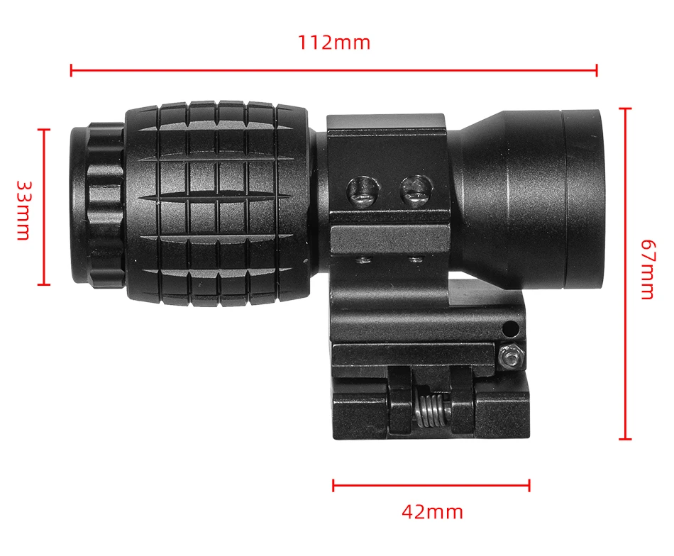 3X Scope Magnifier Flip To Side Mount 3X Sight Scope Flip Up Magnifier-img-3