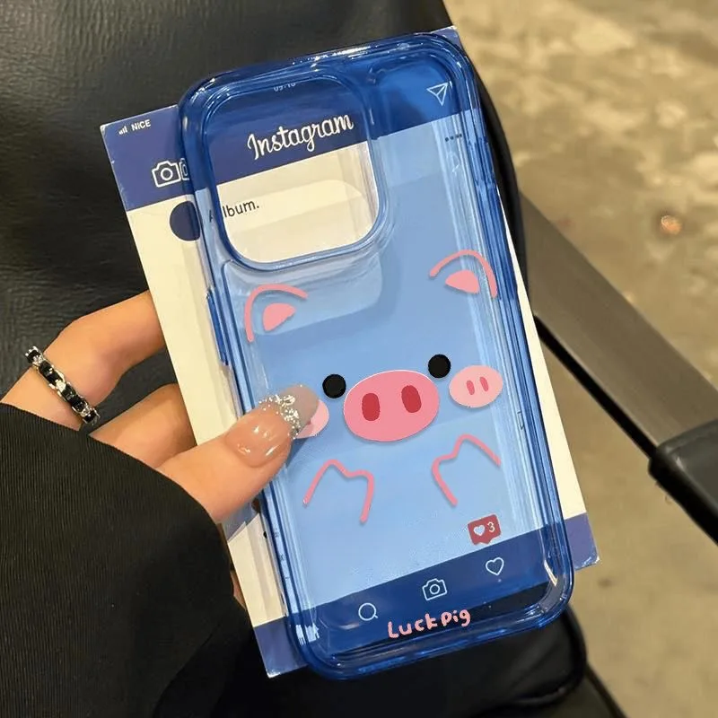 Adorable Pink Pig Clear Soft Silicone Protective Phone Case