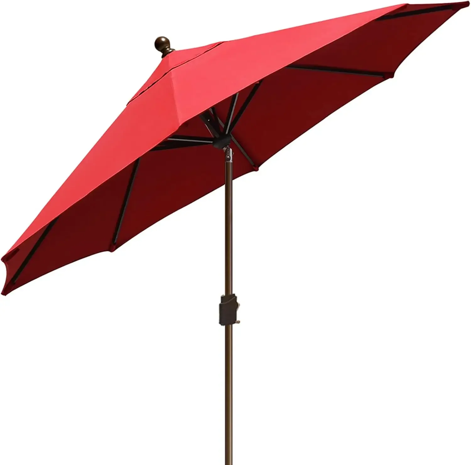 10-Year-Non-Fading 9Ft Market Umbrella Patio Umbrella Outdoor Table Umbrella with Ventilation,Logo Red 2