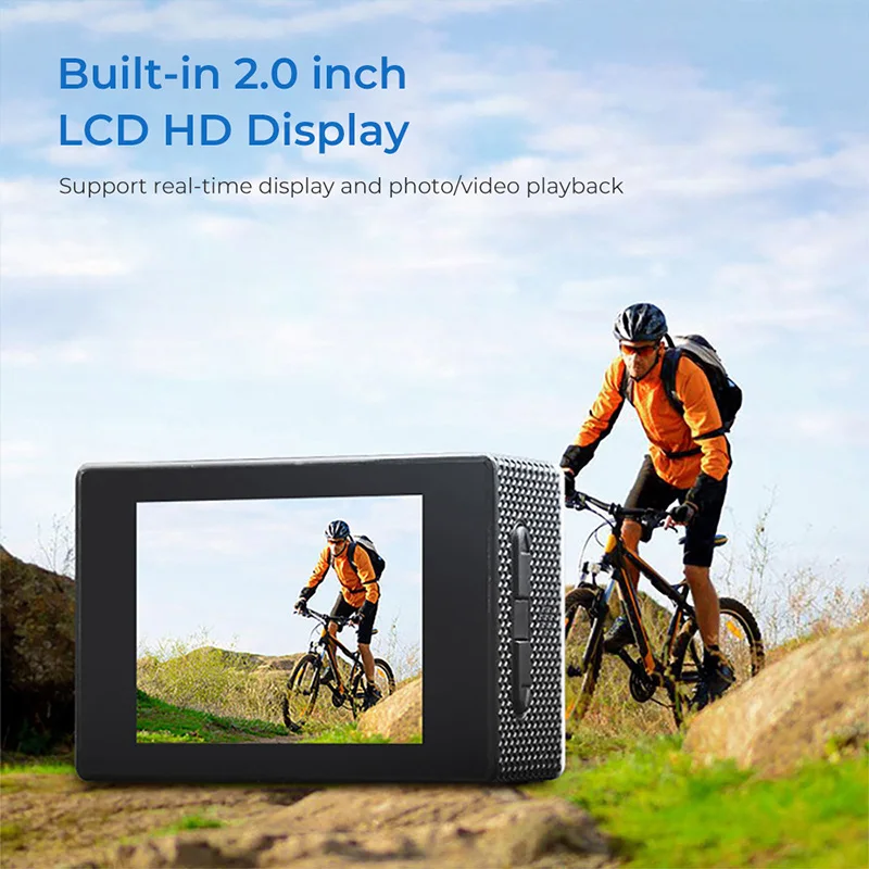 Action Camera Ultra HD 4K/30fps WiFi 2.0-inch 170D Underwater Waterproof Helmet Video Recording Cycling Skiing Cameras Sport Cam 5