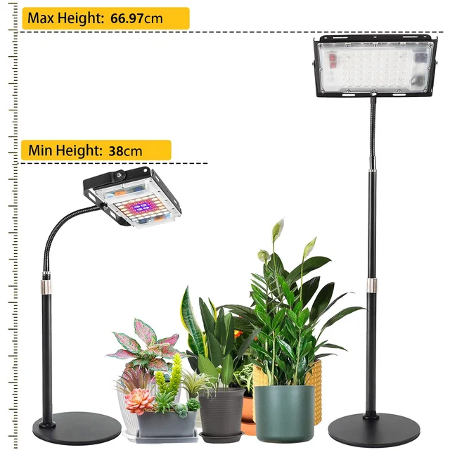 Íróasztal Led Grow Light Állvány, Phytolamp Teljes Spektrumú Növényi Lámpa Időzítővel, Magassága A Beltéri Növények Számára Zamatos - Image 2