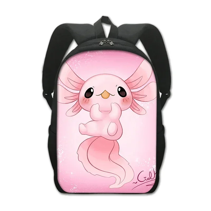 Sakura Axolotl School Backpack for Girls Boys Bookbag Large Capacity School Bag for Teenager Middle School Student Elementary 1
