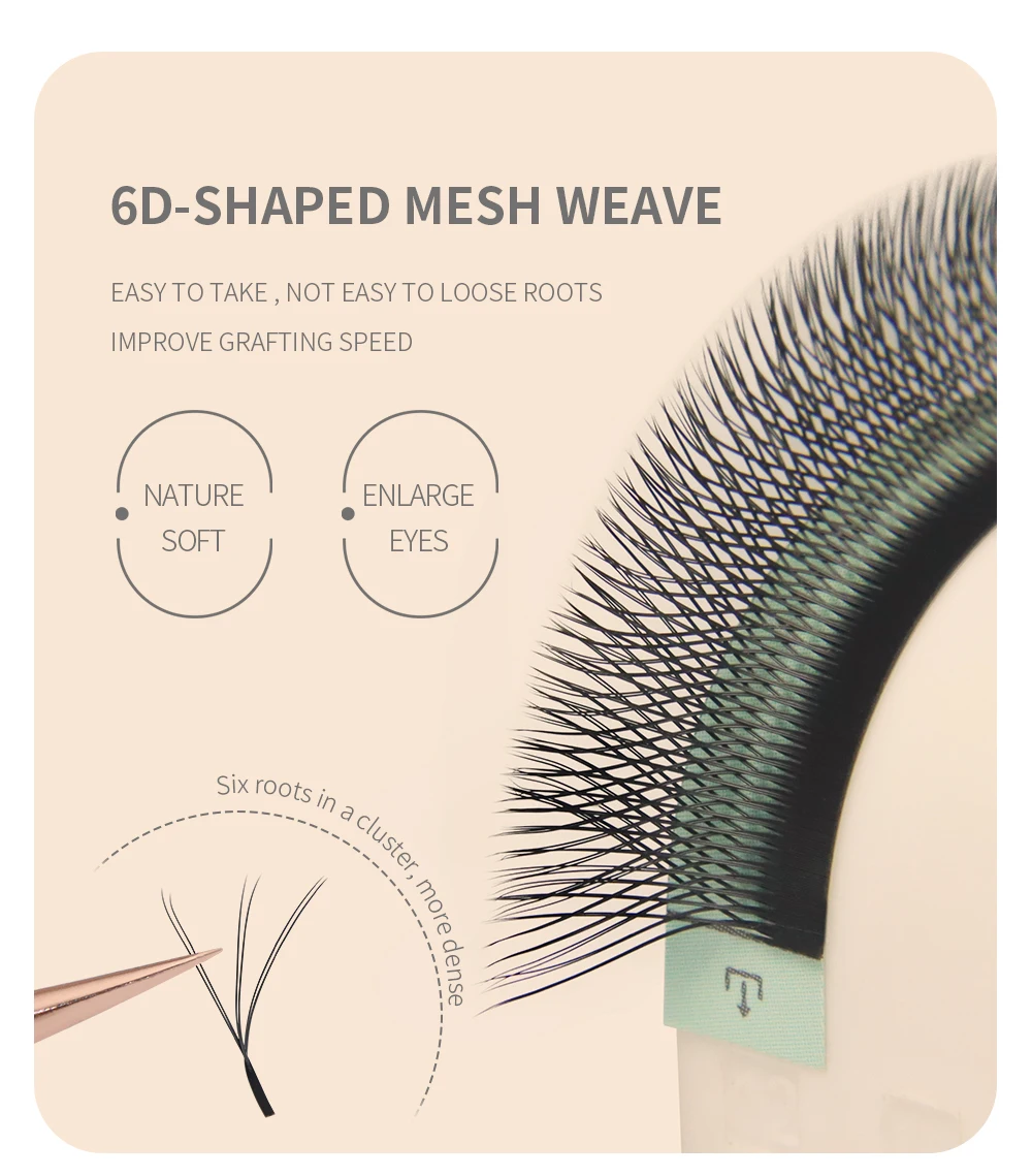 ANNAFRIS 2Tips 3D W schwarze Wimpernverlängerung, vorgefertigte Volumenfächer, natürlich, weich, 6D W-Form, automatische blühende Blüte, falsche Wimpern – Detail 3