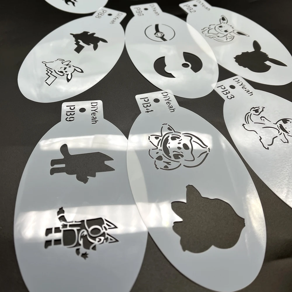 Face Painting Template Face Painting Stencils Solid Outline Stencil Templates Professional Body Art Practice Makeup Tools Animale Rabbit Tiger 9PCS